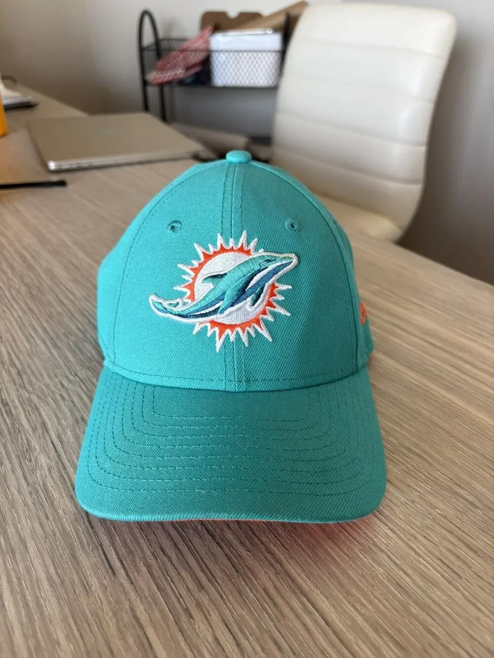 NFL Miami Dolphins Kids Adjustable Hat Aqua Teal Orange Embroidered Logo Cap